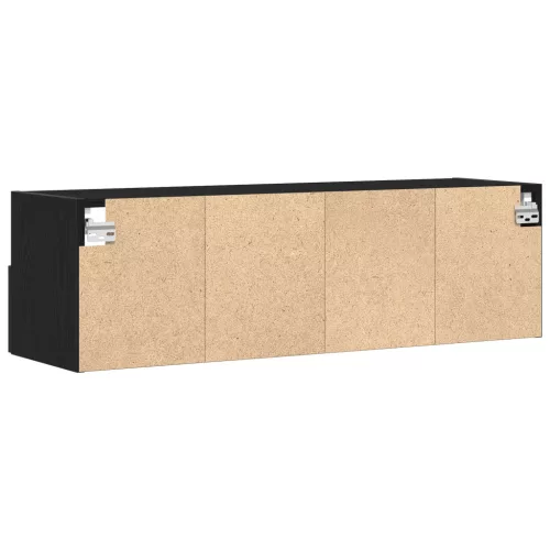  TV Fali Szekrény Fekete Tölgy 100x30x30 cm Műanyag Fa