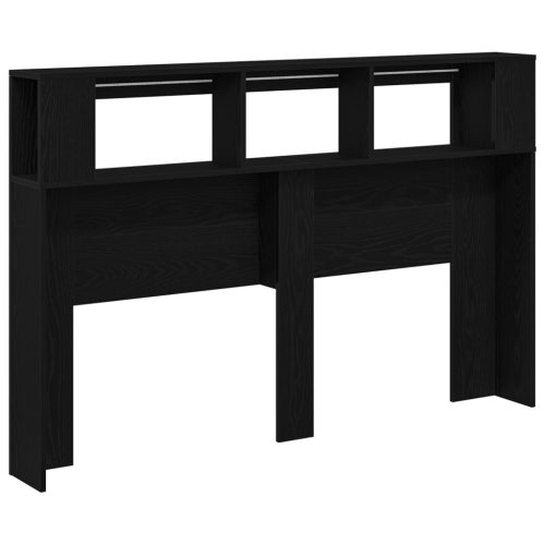  LED Fejtábla Fekete Tölgy 160x18,5x45 cm Mérnöki Fa