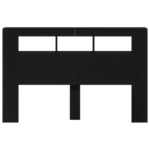  LED Fejtábla Fekete Tölgy 160x18,5x45 cm Mérnöki Fa