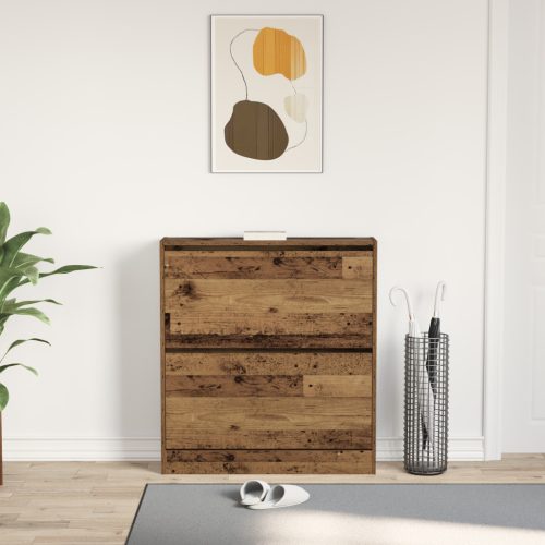  Cipőtartó Flip Fiókkal Régi Fa 80x21x87,5 cm