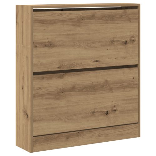  Cipőtároló Fekvő Zsúfolt Tölgy 80x21x87,5 cm