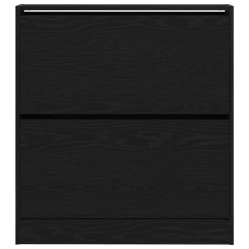  Cipőtároló Flip Fiókkal Fekete Tölgy 80x21x87,5 cm