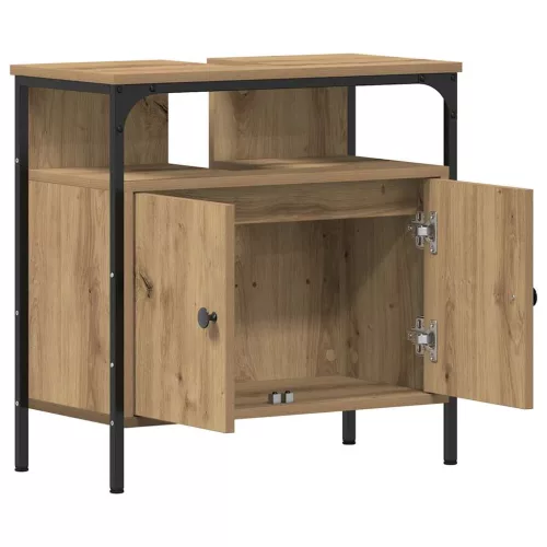  kézműves tölgy szerelt fa fürdőszobai mosdószekrény 60x30x60 cm