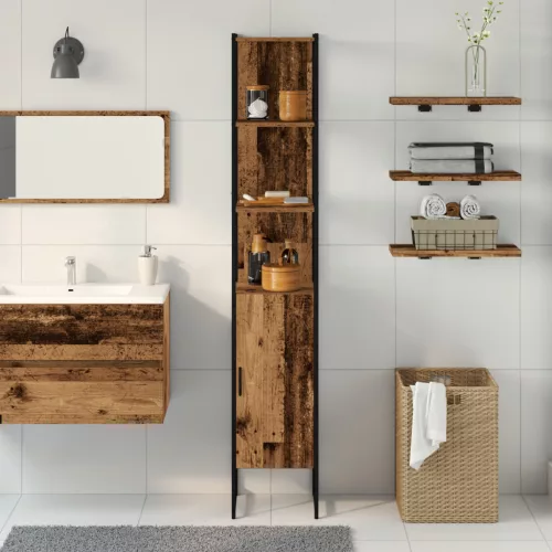  Fürdőszobai Szekrény Régi Fa 33x33x185,5 cm Mérnöki Fa