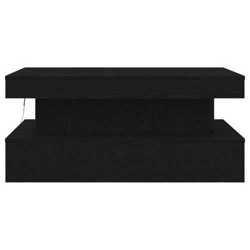  fekete tölgy dohányzóasztal LED-lámpákkal 90x50x40 cm