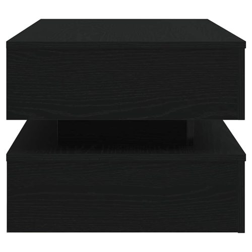  fekete tölgy dohányzóasztal LED-lámpákkal 90x50x40 cm