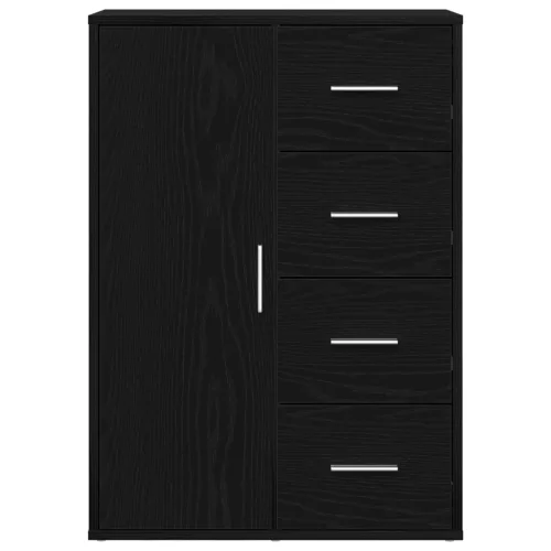  Oldalszekrény Fekete Tölgy 60x31x84 cm Műgyanta Fából