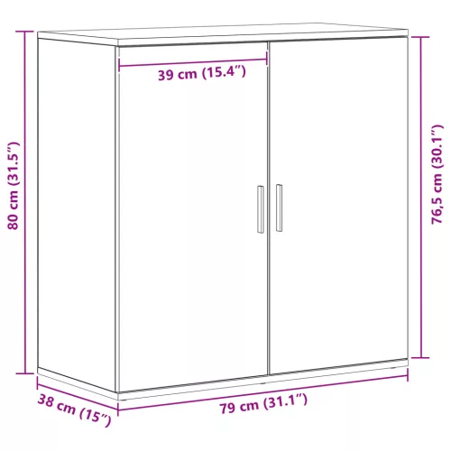  Oldalszekrény Artisan Tölgy 79x38x80 cm Műanyag