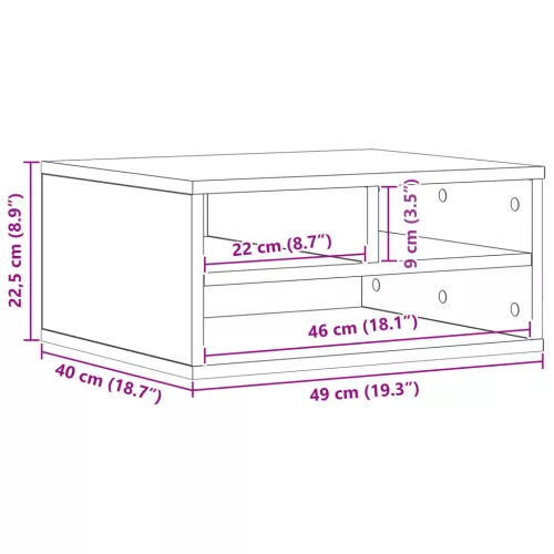  Nyomtatóállvány Régi Fa 49x40x22,5 cm Műnyag