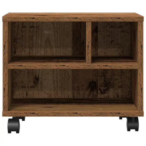  Nyomtatóállvány Kerekekkel Régi Fa 41x32x33,5 cm