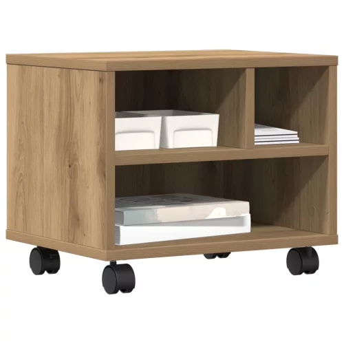  Nyomtatóállvány kerekekkel - Művészi tölgy 41x32x33,5 cm