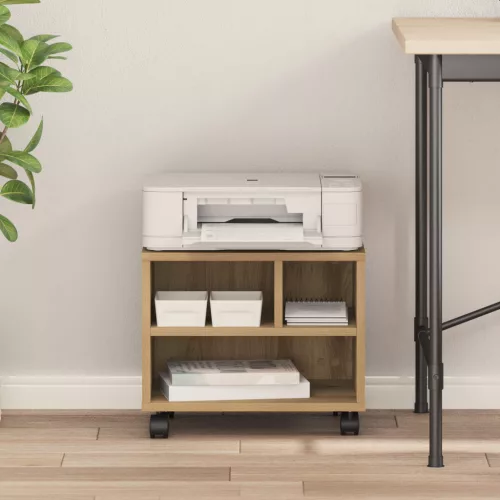  Nyomtatóállvány kerekekkel - Művészi tölgy 41x32x33,5 cm