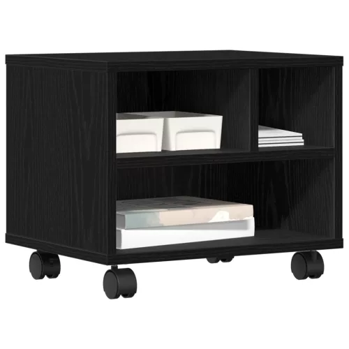  nyomtató állvány kerekekkel fekete tölgy 41x32x34.5 cm