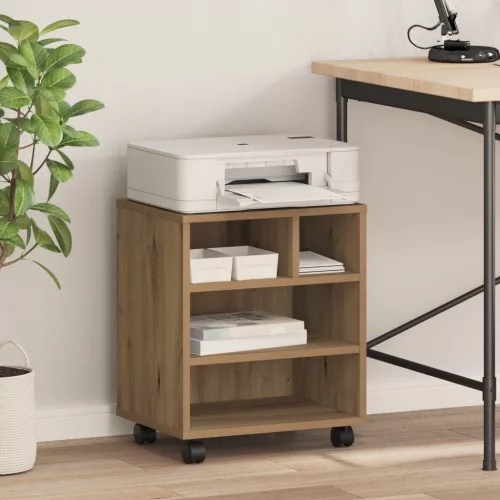  Nyomtató állvány kerekekkel, Művész tölgy, 41x32x48 cm