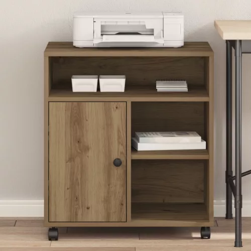  Nyomtatóállvány Kerekekkel Artisan tölgy 60x50x67 cm