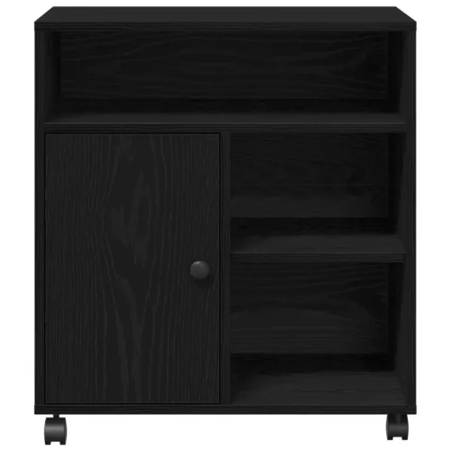  Nyomtatóállvány Kerekekkel Fekete Tölgy 60x50x67 cm