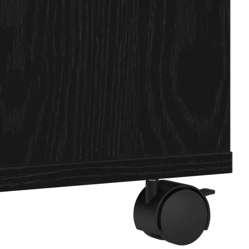  Nyomtatóállvány Kerekekkel Fekete Tölgy 60x50x67 cm