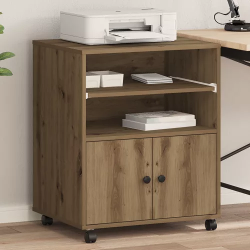  Nyomtató állvány kerekekkel, Artisan tölgy, 60x48x74 cm
