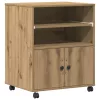  Nyomtató állvány kerekekkel, Artisan tölgy, 60x48x74 cm