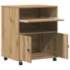  Nyomtató állvány kerekekkel, Artisan tölgy, 60x48x74 cm