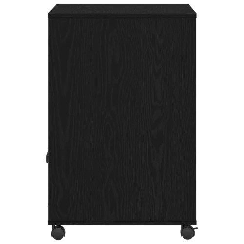  Nyomtatóállvány Kerekekkel Fekete Tölgy 60x48x74 cm