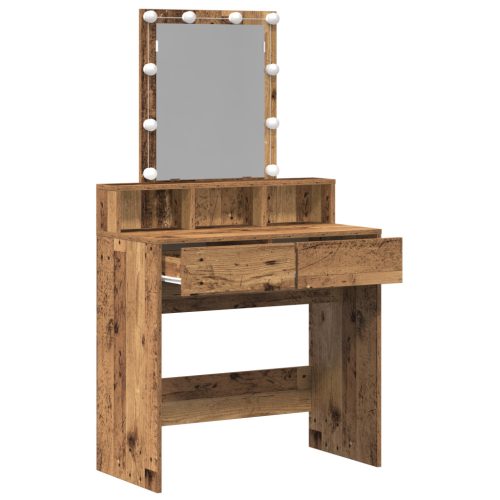  Sminktükör LED Fénnyel Régies Fa Kompozit Fa