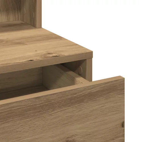  Öltöztető asztal tükörrel és LED lámpákkal, kézműves tölgy fa, mérnöki fa