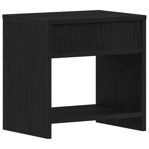  2 db fekete tölgyszínű szerelt fa éjjeliszekrény 40x30x40 cm