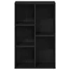  fekete tölgy szerelt fa könyvespolc 50x25x80 cm