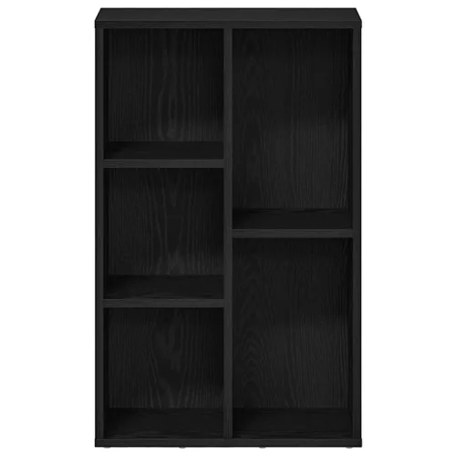  fekete tölgy szerelt fa könyvespolc 50x25x80 cm