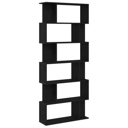  fekete tölgy szerelt fa könyvespolc 80x24x190,5 cm