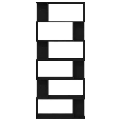  fekete tölgy szerelt fa könyvespolc 80x24x190,5 cm