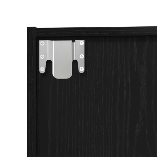  fekete tölgy szerelt fa könyvespolc 36x30x143 cm