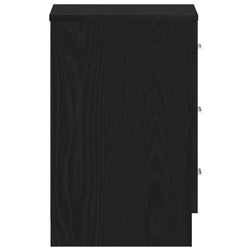  2 db fekete tölgyszínű szerelt fa éjjeliszekrény 38x35x55 cm