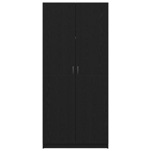  Fekete tölgy Ruhásszekrény 90x52x200 cm Összeszerelt Fa