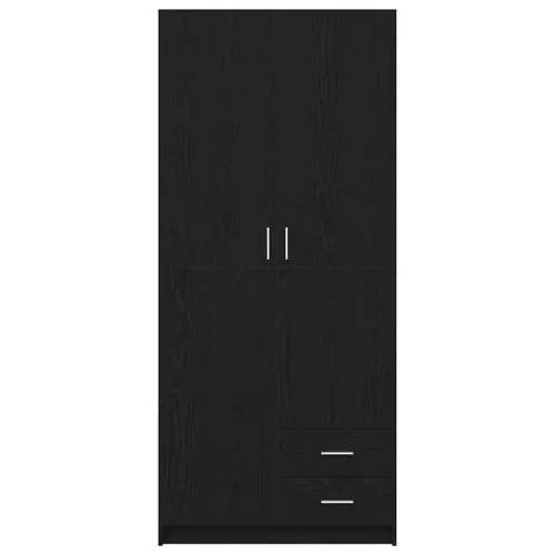  Ruhásszekrény fiókkal Fekete tölgy 80 x 52 x 180 cm Faanyag