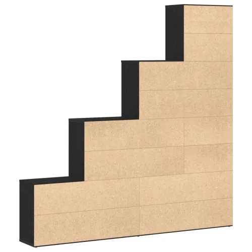  Könyvespolc / Szobai Elválasztó Fekete Tölgy 155x24x160cm Műanyag Fa