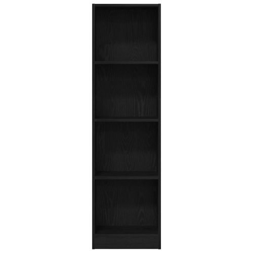  fekete tölgy szerelt fa könyvespolc 40x24x143 cm