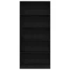 fekete tölgy szerelt fa könyvespolc 80x24x176 cm
