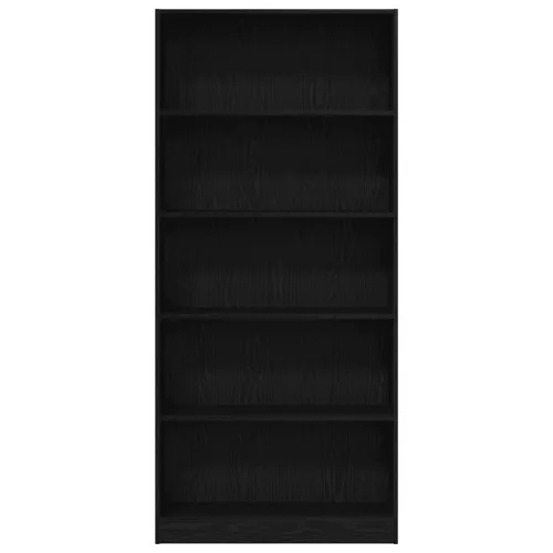  fekete tölgy szerelt fa könyvespolc 80x24x176 cm