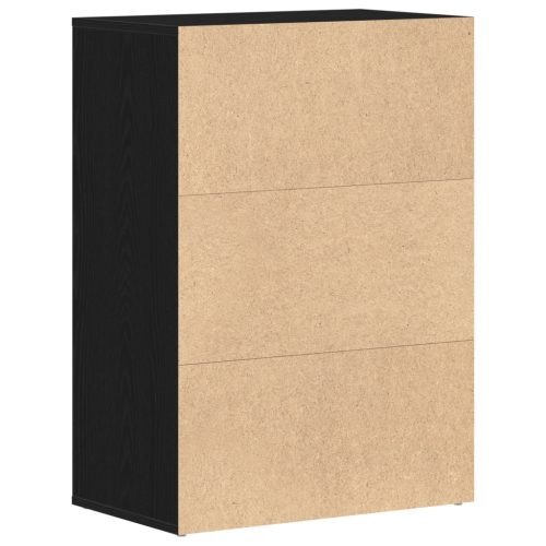  Cipőszekrény Fekete Tölgy 60x35x84 cm Műanyag