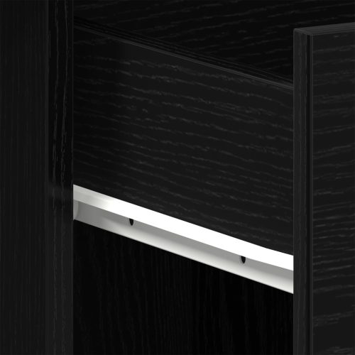  Asztal Fekete Tölgy 100x50x76 cm Szerelt Fa