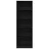  Fekete Tölgy Könyvespolc - 60 x 24 x 176 cm, Műanyag Fából