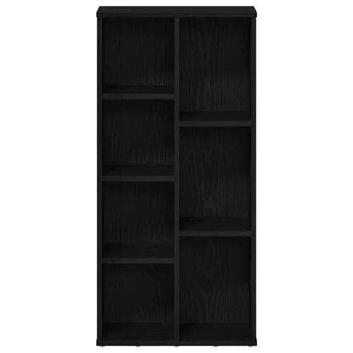  fekete tölgy szerelt fa könyvespolc 50x25x104 cm