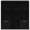  fekete tölgy színű szerelt fa könyvszekrény 98x29x97,5 cm