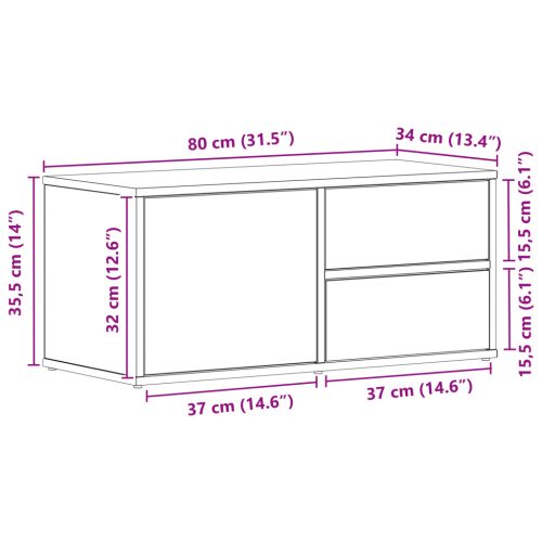  TV Szekrény Hagyományos tölgy 80x34x35,5 cm Műanyag