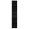  Könyvespolc Moduláris Fekete Tömör tölgy 36x30x171 cm Mérnöki fa