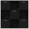  fekete tölgy szerelt fa könyvszekrény 90x28x90 cm