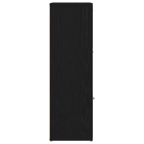  fekete tölgy szerelt fa könyvszekrény 90x28x90 cm