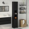  Fürdőszobaszekrény Fekete Tölgy 30x30x183,5 cm Műgyanta